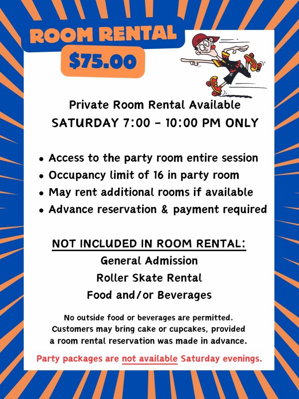 Party Room Rental October 2026